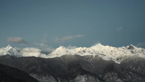 Czas Upłynął Wideo Meili Snow Mountain Prowincji Yunnan Chin — Wideo stockowe