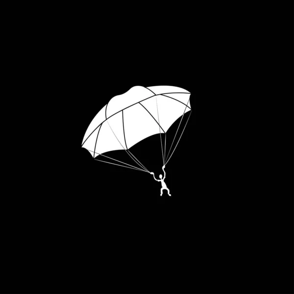 Grappige Man Met Een Parachute — Stockvector