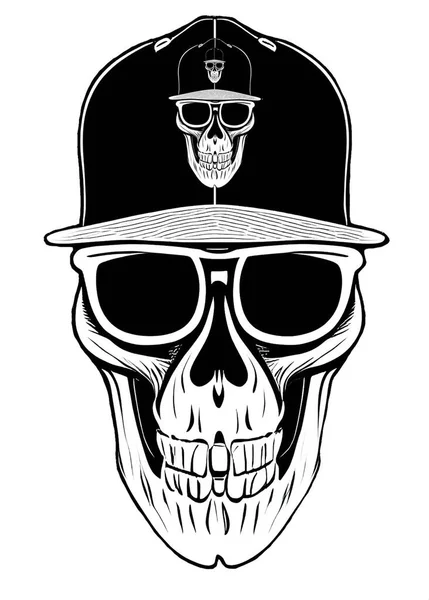 Calavera Con Gorra Béisbol —  Fotos de Stock