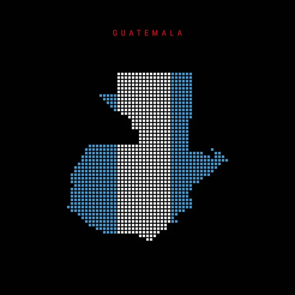 Mapa Guatemaly Čtvercovými Tečkami Tečkovaná Pixelová Mapa Národní Vlajkou Barev — Stockový vektor
