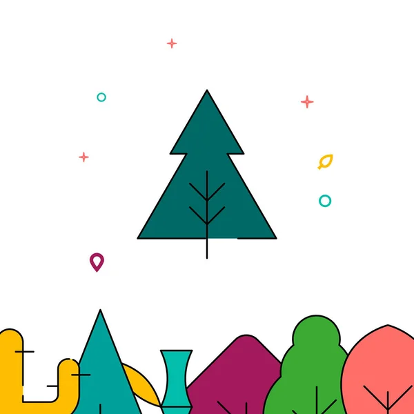 Dreieckige Weihnachtsbaum gefüllte Linie Symbol, einfache Vektorillustration — Stockvektor