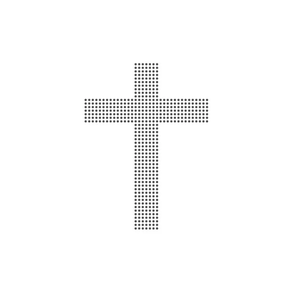 Cruz de Cristo hecha de puntos. Ilustración cristiana plana aislada — Vector de stock