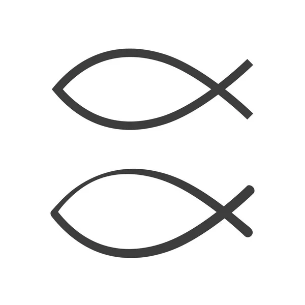Christian ichthys or ichthus sign. Flat isolated Christian illustration — Stock vektor