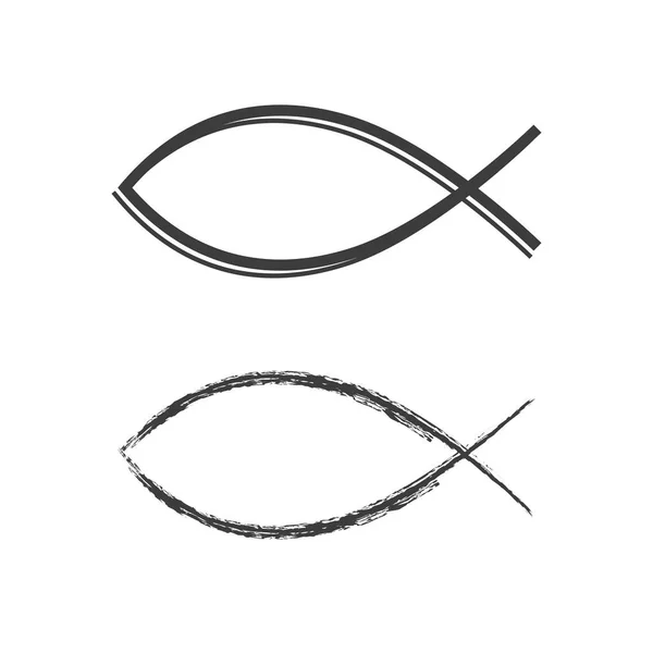 Christian ichthys or ichthus sign. Flat isolated Christian illustration — стоковий вектор