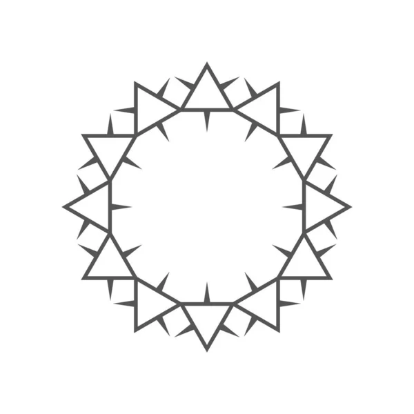 Corona stilizzata di spine cornice cerchio. Appartamento isolato illustrazione cristiana — Vettoriale Stock