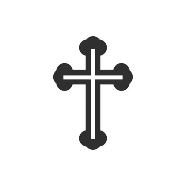 Ukrzyżowanie, prawosławny grecki krzyż chrześcijański. Płaska odizolowana ilustracja chrześcijańska — Wektor stockowy
