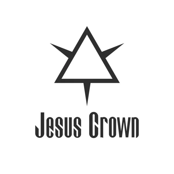Jesús Corona de espinas estilizado emblema simple. Ilustración cristiana plana aislada — Vector de stock