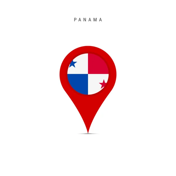 Značka s Panamskou vlajkou. Plochá vektorová ilustrace izolovaná na bílé — Stockový vektor