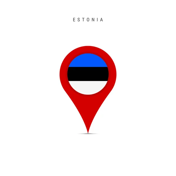 Marcador de mapa de lágrima con bandera de Estonia. Ilustración vectorial plana aislada en blanco — Vector de stock