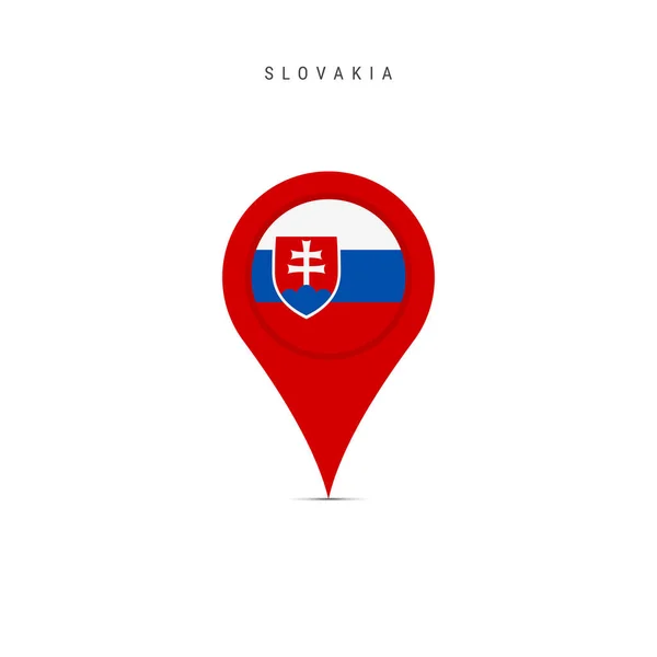 Marcador de mapa de lágrima con bandera de Eslovaquia. Ilustración vectorial plana aislada en blanco — Archivo Imágenes Vectoriales