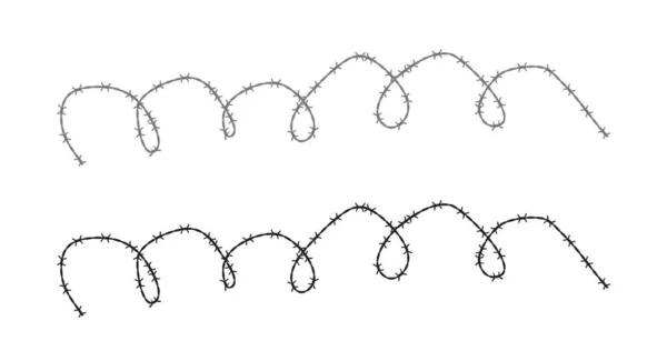 Alambre de púas arrugado. Ilustración vectorial plana aislada en blanco — Archivo Imágenes Vectoriales