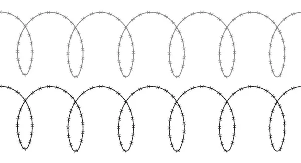 Espiral alambre de púas. Ilustración vectorial plana aislada en blanco — Archivo Imágenes Vectoriales