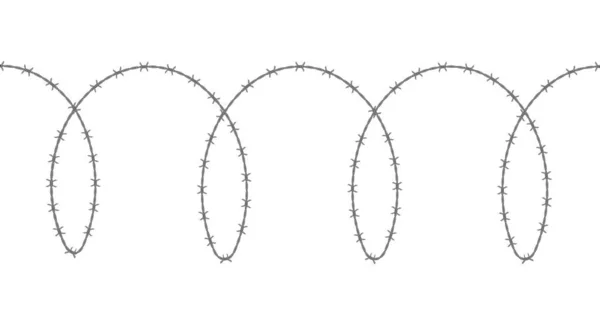 Espiral alambre de púas. Ilustración vectorial plana aislada en blanco — Archivo Imágenes Vectoriales