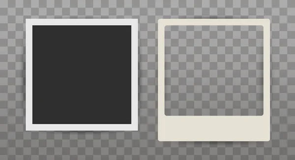 古い写真が2枚。古い写真フレーム。3Dリアルなベクターイラスト — ストックベクタ