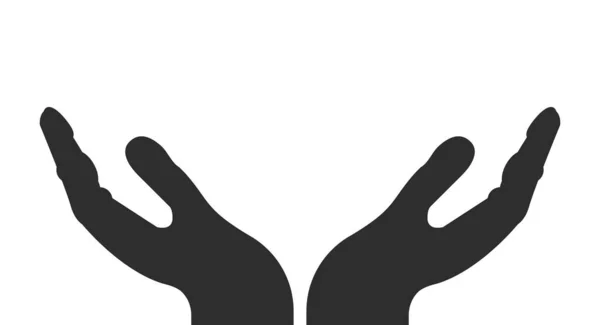 Handen redden zwart. Handverzorging ontwerp sjabloon. Vlakke vector illustratie geïsoleerd op wit — Stockvector