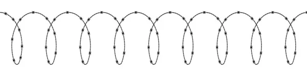 Spirálový ostnatý drát. Plochá vektorová ilustrace izolovaná na bílé — Stockový vektor