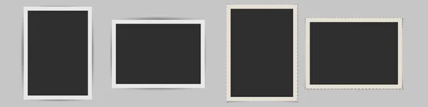 Old photo frame set. 3D realistic vector illustration — Stock Vector