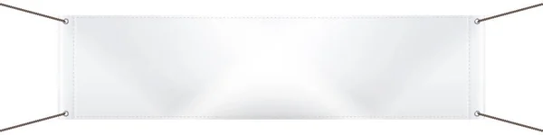 White textile banner, blank empty canvas template. 3D realistic isolated vector illustration — Stock Vector