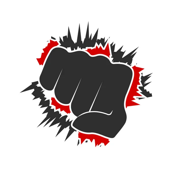 Fist punch front view. Flat vector illustration isolated on white Royalty Free Stock Vectors