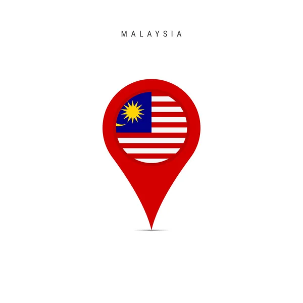 Marcador de mapa de lágrima con bandera de Malasia. Ilustración vectorial plana aislada en blanco — Archivo Imágenes Vectoriales