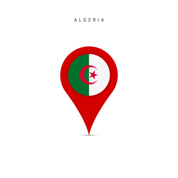 Marqueur de carte larme avec drapeau de l'Algérie. Illustration vectorielle plate isolée sur blanc — Image vectorielle