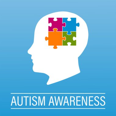 Yapboz parçaları aracılığıyla otizmin farkındalığı. Vektör illüstrasyonu
