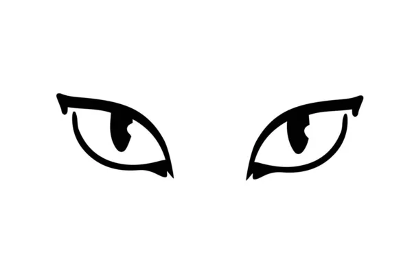 Yeux Chat Isolés Sur Fond Blanc Conception Minimale Logo Vectoriel — Image vectorielle