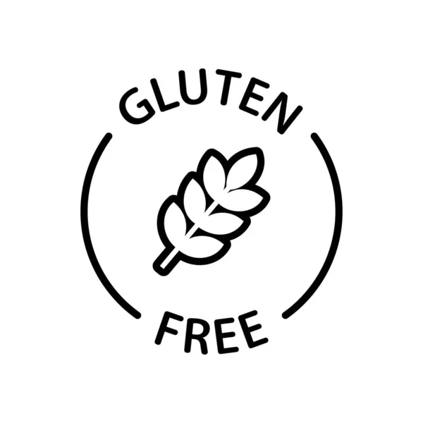 Gluten Free Food Allergy Product Diet Label Flat Vector Icon — 스톡 벡터