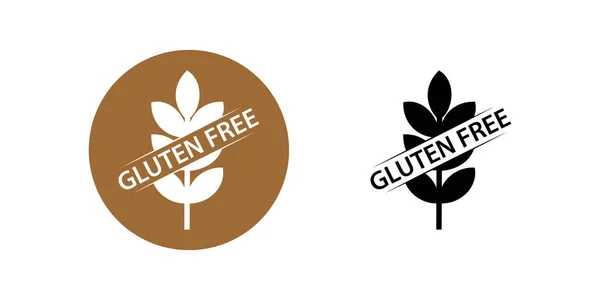 Glütensiz Ikon Buğdaysız Tahılsız Sağlıklı Yiyecekler Mısır Gevreğine Diyet Logosuna — Stok Vektör