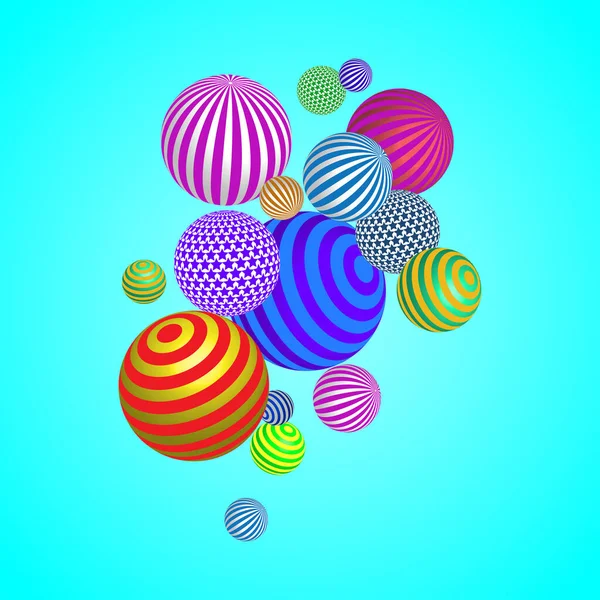 Colorful Decorative Flying Balls Abstract Vector Illustration — Stock Vector