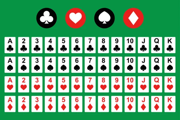 Jeu Cartes Jouer Pour Poker Avec Des Cartes Isolées Sur — Image vectorielle