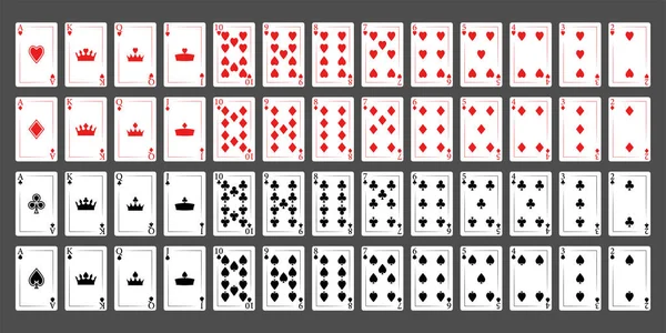 Poker Jugando Las Cartas Aisladas Sobre Fondo Gris Una Baraja — Vector de stock