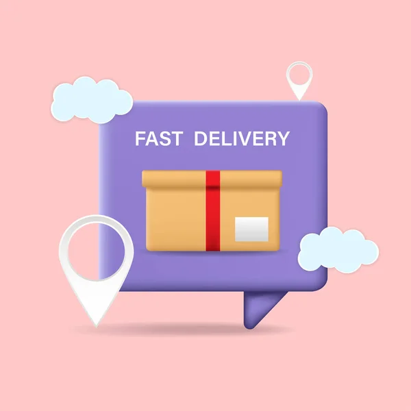 Fast Delivery Concept Online Shopping Vector Illustrations — Stock Vector