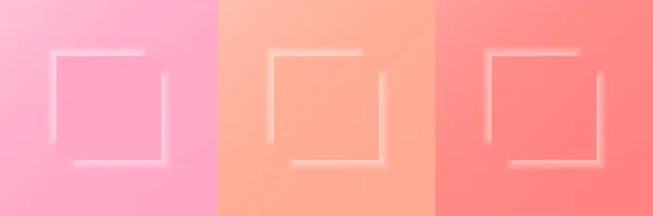 Een Set Abstracte Vierkante Frames Voor Een Cosmetisch Product Pastelkleuren — Stockvector