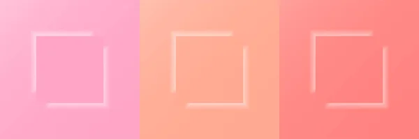 Set Abstract Square Frames Cosmetic Product Pastel Colors Collection Fashionable — стоковый вектор