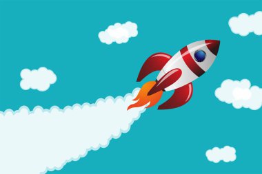 Space rocket launch. Concept for startups, releases etc.
