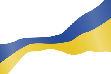 Beyaz arkaplan üzerinde Ukrayna bayrağının gelişmekte olan vektör çizimi