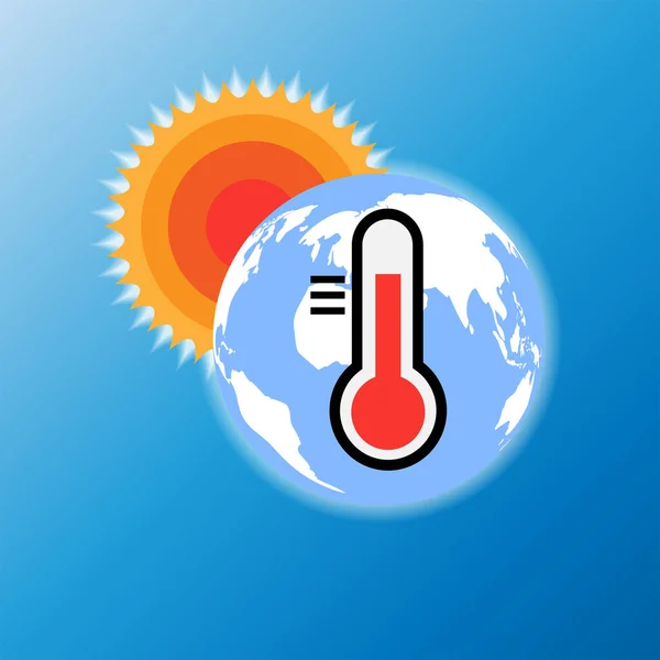 Problem Global Warming High Temperature Planet Global Climate Change Vector — Vector de stock