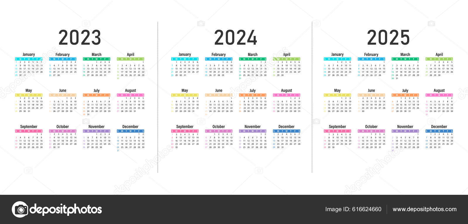 Calendrier 2024-2025 Calendrier mural, janvier 2024 - juin 2025