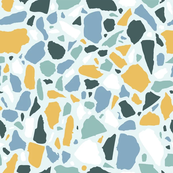 테라초는 바다가 패턴이다 파란만장 청색의 콘크리트 직물등을 전통적 화강암 — 스톡 벡터