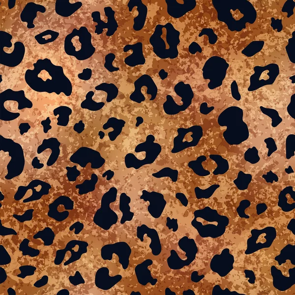 Vector Trendige Leopardenfleck Glänzende Bronze Nahtlose Muster Wildtier Gepardenhaut Dunkelgold — Stockvektor