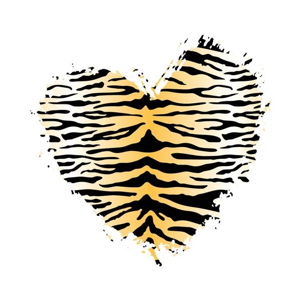 Leopard Print Textured Heart Shape Abstract Design Element Wild