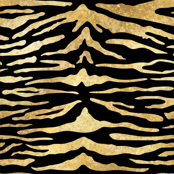 Золотой Тигр Бесшовный Рисунок Векторная Золотистая Шкура Диких Животных Текстурированный — стоковый вектор