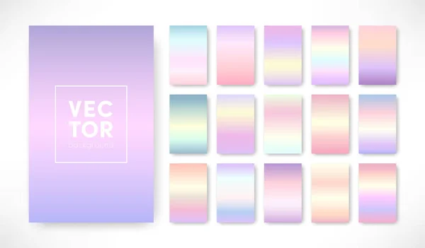 Ensemble Fond Couleur Pastel Dégradé Licorne Vectoriel Mode Modèle Couverture — Image vectorielle