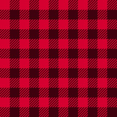 Buffalo Plaid seamless patten. Vector checkered Christmas red plaid textured background. Traditional fabric print. Flannel plaid texture for fashion, print, design