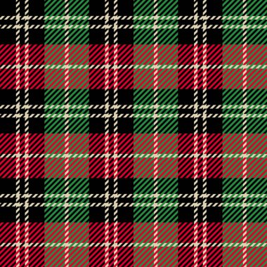 Plaid check seamless patten. Vector Tartan Christmas green and red plaid textured background. Traditional fabric print. Checkered plaid texture for fashion, print, design