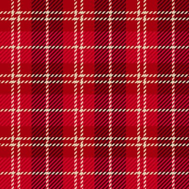 Plaid check seamless patten. Vector Tartan Christmas red plaid textured background. Traditional fabric print. Checkered plaid texture for fashion, print, design