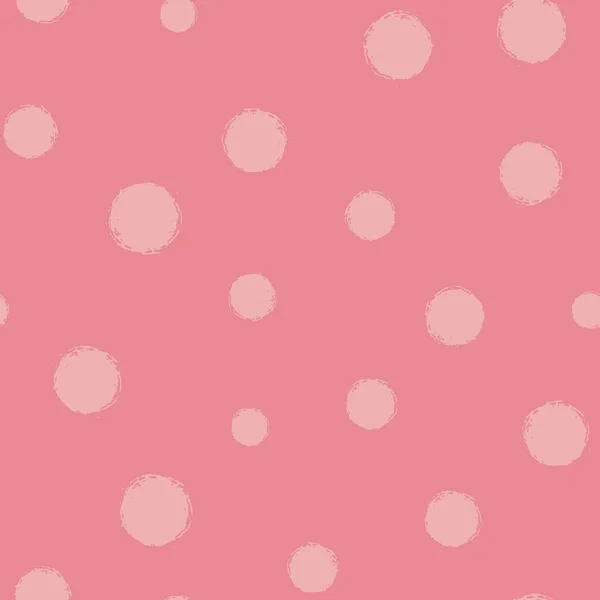 Lindo Dibujado Mano Círculos Texturizados Rosa Patrón Sin Costura Impresión — Vector de stock