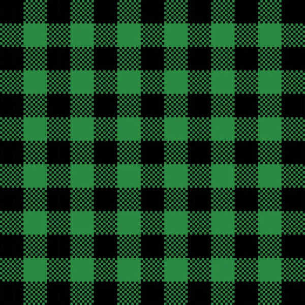 Buffalo Plaid Seamless Patten Vector Checkered Christmas Green Plaid Textured — 스톡 벡터