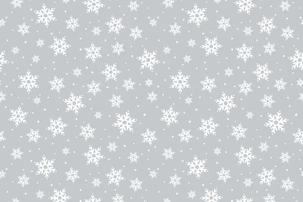 ベクトルクリスマス 灰色の休日雪の結晶パターン水平背景 デザイン ギフト 食品包装 背景のための冬の手描きのテクスチャ — ストックベクタ